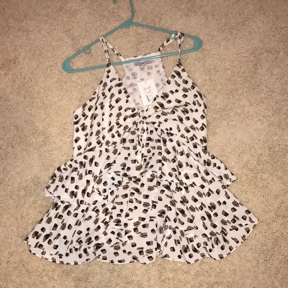 leopard (ish) print tank top blouse